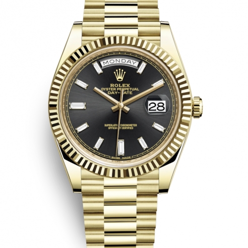 Day-Date 40MM Yellow Gold Black Diamond Dial 