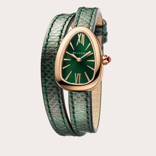 Serpenti Double Spiral Green Leather ...