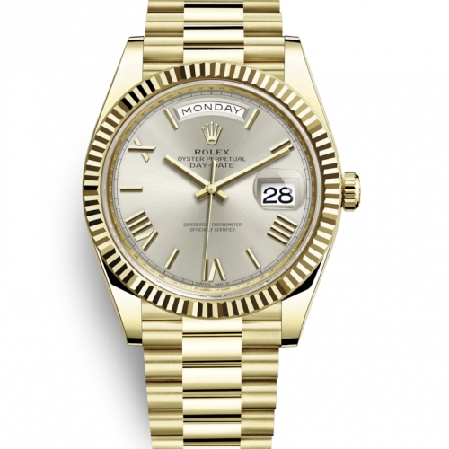 Day-Date 40MM Yellow Gold Silver Roman Dial 