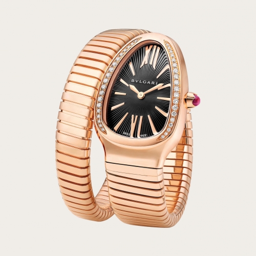 Serpenti Tubogas Pink Gold & Black Dial With ...