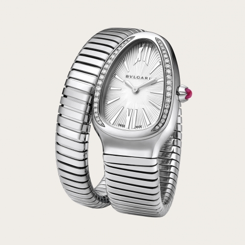 Serpenti Tubogas Large Steel & Silver Dial ...