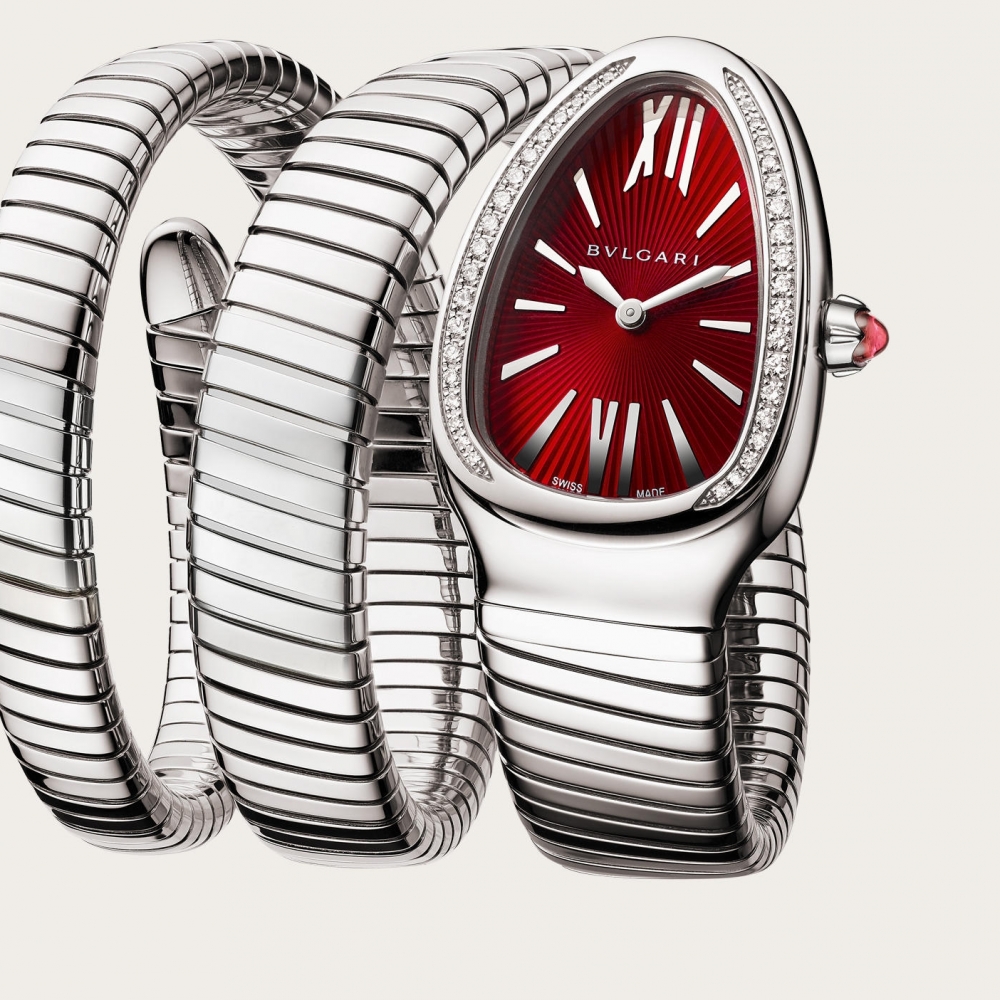 Serpenti Tubogas Double Spiral Steel/Red ...