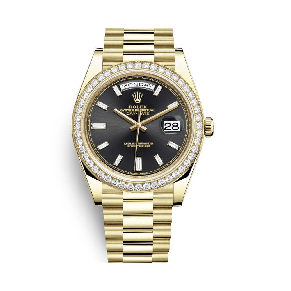 Day-Date 40MM Yellow Gold Black Diamond Dial 