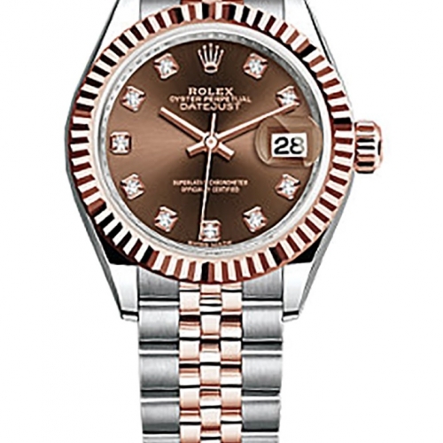 Oyster Perpetual Lady Date-Just 28 Choco ...