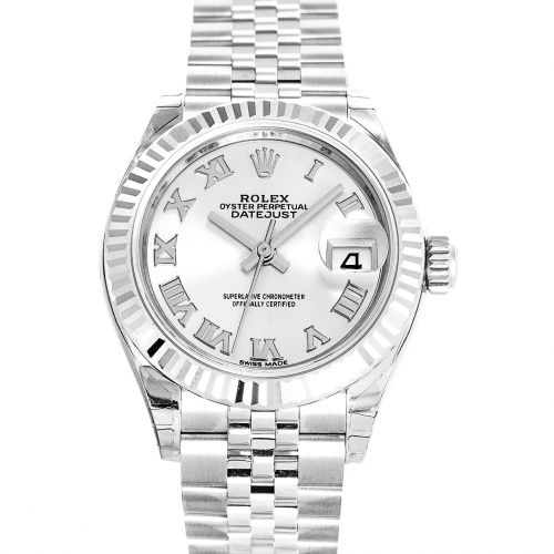 Oyster Perpetual Lady Date-Just 28 Silver ...