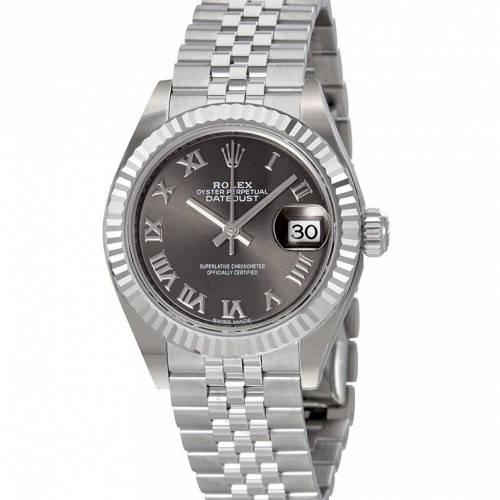 Oyster Perpetual Lady Date-Just 28 Rhodium ...