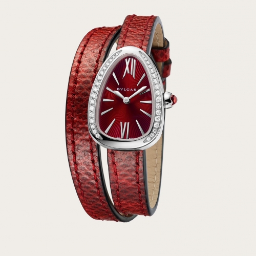 Serpenti Double Spiral Red Leather Strap/Red ...