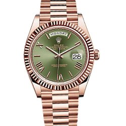 Day-Date 40mm Rosegold Green Roman Dial 